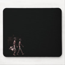 Couple Travelling X-Ray Skeletons - Red Mousepad