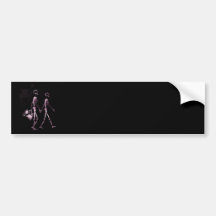 Couple Travelling X-Ray Vision Skeletons - Pink Bumper Sticker