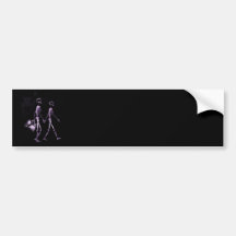 Couple Travelling X-Ray Vision Skeletons - Purple Bumper Sticker