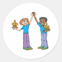 Couples Bowling Champions Round Sticker