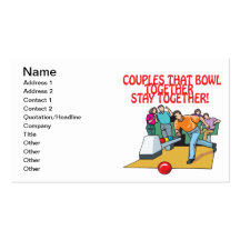 Couples That Bowl Together Business Card Template