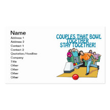 Couples That Bowl Together Business Card Templates