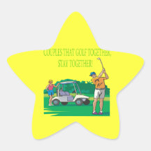 Couples That Golf Together Stay Together Star Sticker