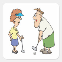 Couples That Golf Together Stay Together Square Sticker