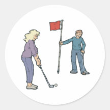Couples That Golf Together Stay Together Round Sticker
