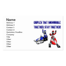 Couples That Snowmobile Together Business Card Templates