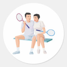 Couples That Tennis Together Sticker