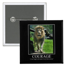COURAGE 2" Button - Lion (Motivational)