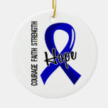 Courage Faith Hope 5 Colon Cancer Ornaments