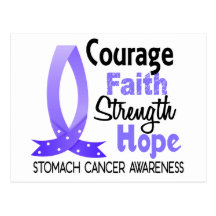 Courage Faith Strength Hope Stomach Cancer Post Card