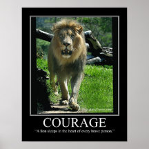 COURAGE Lion Motivational Poster