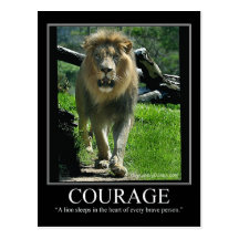 COURAGE Post Card - Lion (Motivational)