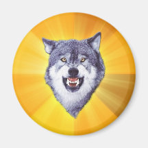 Courage Wolf Advice Animal Internet Meme Fridge Magnet