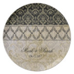 Couture Designs IB Damask Wedding Anniversary Plat plates