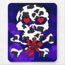 Cow Skull Valentine Mouse Pad