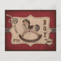 Cowboy Baby Advice Card Personalized Flyer