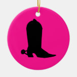 Cowboy Boot Silhouette Christmas Ornament