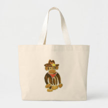 Cowboy Monkey Canvas Bag