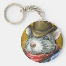 Cowboy rat keychain