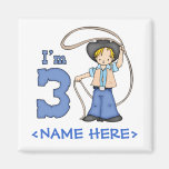 Cowboy Roper 3rd Birthday Fridge Magnets