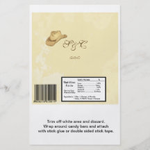 Cowboy Wedding Large Hershey's Wrapper Personalized Flyer