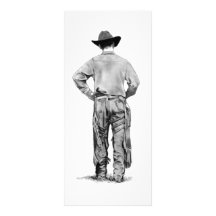 Cowboy With Chaps And Serenity Prayer: Pencil Customized Rack Card