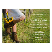 Cowgirl and Sunflowers Post Wedding Brunch Invite