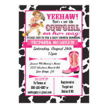 Cowgirl Baby Shower Invitation