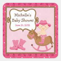 Cowgirl Baby Shower Sticker