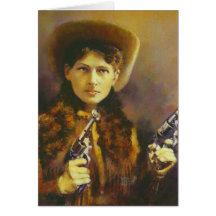 Cowgirl retro Greetings card