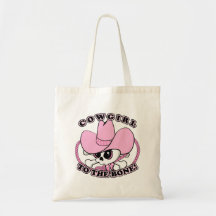 Cowgirl Skull Canvas Bag