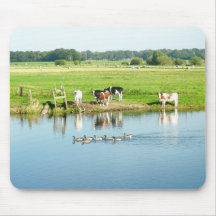 Cows in Dutch River Landscape Mousepad