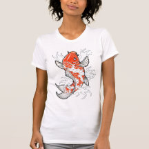 Coy Fish Tattoo Style white vintage womens tshirt