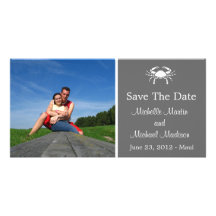 Crab Save The Date Photocard (Grey) Photo Card