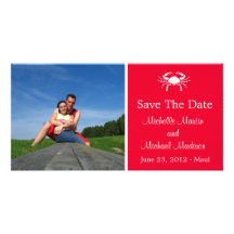 Crab Save The Date Photocard (Red) Photo Cards