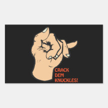 Crack Dem Knuckles Rectangular Sticker