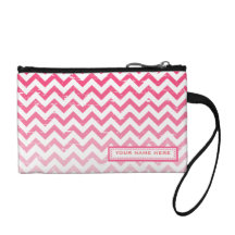 Cracked Pink Ombre Zigzag Personalised Coin Purse