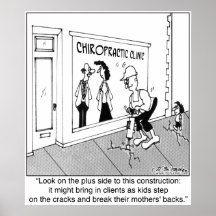 Cracked Sidewalk is a Boon for a Chiropractor Print