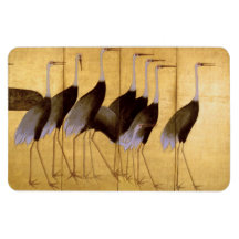 Crane, Ogata Kōrin Fine Art Rectangle Magnets