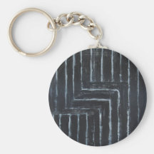 Cranked Stripes (Black minimalism) Keychains