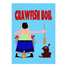 Crawfish Boil with Dog Personalized Announcement
