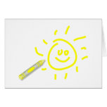 Crayon Sun Greeting Cards