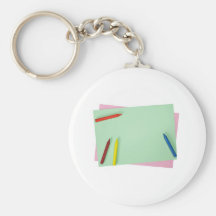 Crayons on coloured papers key chain