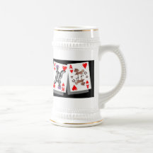 crazy cards poker stein coffee mug