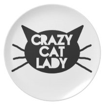 Crazy cat lady dinner plates