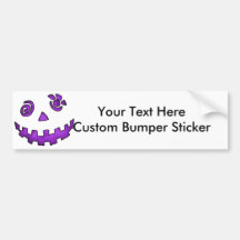 Crazy Jack O Lantern Pumpkin Face Purple Bumper Sticker