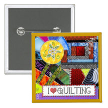 crazy quilt pinback button