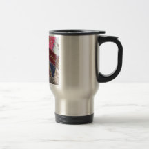 Crazy quilt with cat mugs