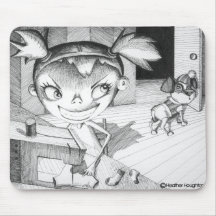 Crazy Sewing Girl Mouse Mats