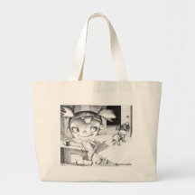Crazy Sewing Girl Tote Bags